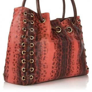Sharif Exotic Lizard Embossed Leather Soft Tote