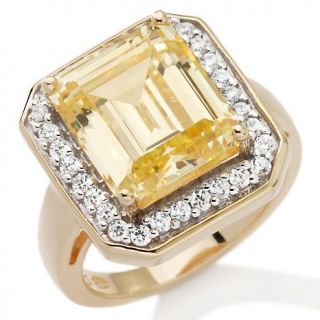 120 771 absolute 6 45ct absolute emerald cut canary framed ring note