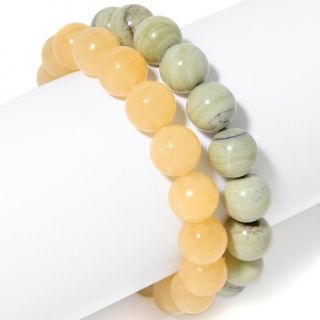 131 121 multicolor calcite bead 2 piece 7 stretch bracelet set note