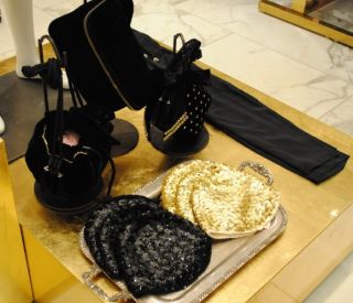 Juicy Couture by Erin Fetherston Black Velour Velvet Clutch Bag Purse