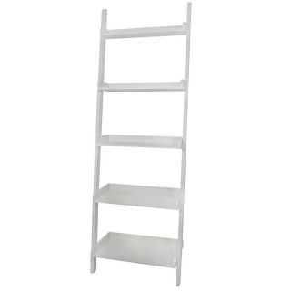  Ladder White Solid Wood Wall Book Shelf Racks Shelves Bookcase