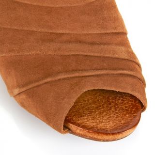 Naya Genesis Ruched Leather Peep Toe Wedge