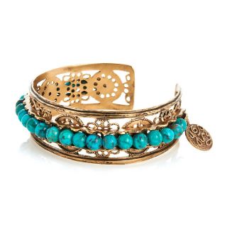 Müze by Gypsy Turquoise Coast Bronze Cuff Bracelet