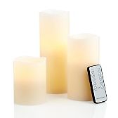 Highgate Manor LED Flameless Candles with Remote   Set of 3