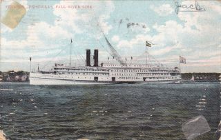 Steamer Priscilla Fall River Line 1907 SHIP Postcard