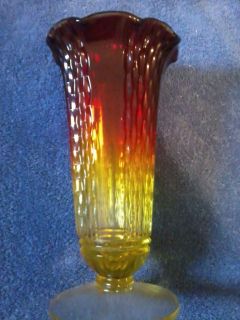 Gorgeous Turn of The Century True Amberina Glass Vase