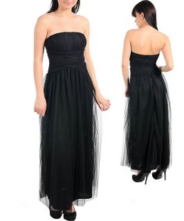 NEW CAMILA CLOTHING Sexy Long BLACK Strapless GOTHIC Club Prom DRESS
