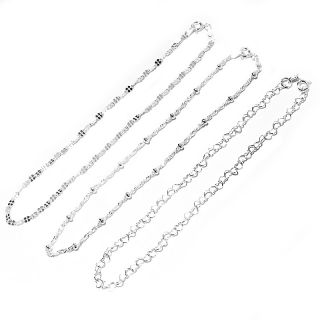 129 692 la dea bendata la dea bendata sterling silver 3 piece anklet