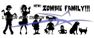 the new zombie family vinyl vehicle decal you can pick color and