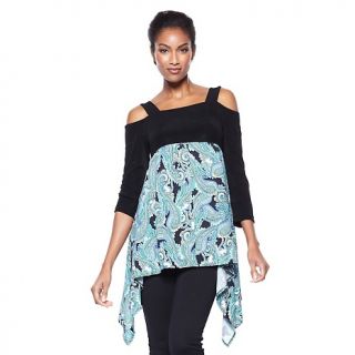  brand cold shoulder scarf print tunic d 201209061217323~213823_132