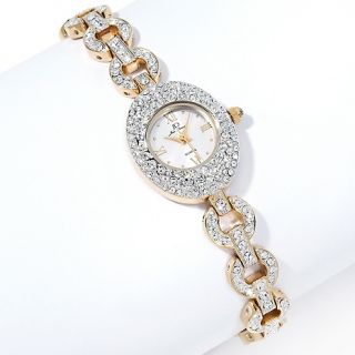129 600 absolute jean dousset pave crystal circle link bracelet watch