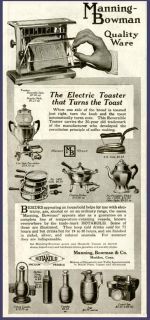  1919 Advertisement for Manning Bowman Co Kitchenware Appliances
