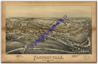 1891 Factoryville Pennsylvania Wyoming County PA Map CD