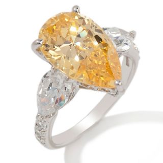 139 774 absolute jean dousset 6 9ct absolute canary pear 3 stone ring