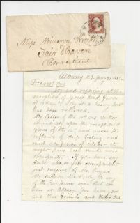 Oldhal Albany NY Letter 1858 in Fair Haven Ct