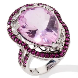  honeysuckle quartz and ruby sterling silver ring rating 11 $ 144 95