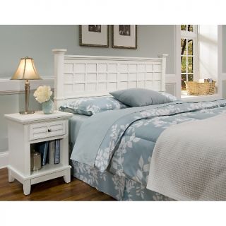 Arts and Crafts White Poster Headboard, Nightstand   Queen