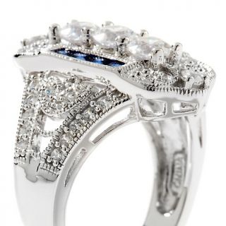 Xavier 1.45ct Absolute™ Created Sapphire Sterling Silver Shield Ring