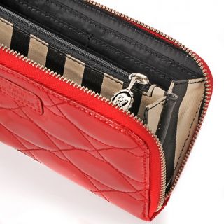 Lulu Guinness Patent Leather Quilted Lips Wallet