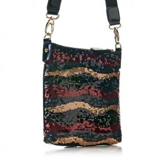 Sharif Sequin Crossbody with Leather Trim