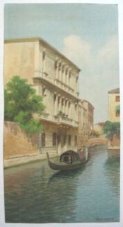 Eugenio Benvenuti 1881 1959 Venice Canal Watercolor