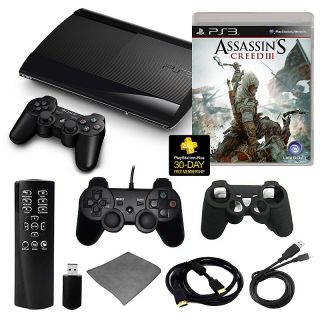 Playstation PS3 New Slim 500GB Assassins Creed III Bundle with 6 in 1