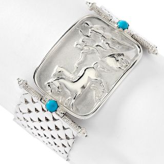 155 082 tagliamonte blue turquoise chariot sterling silver 7 1 2