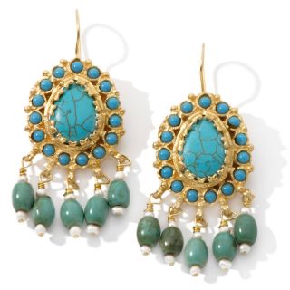 159 586 bajalia goldtone simulated turquoise and cultured freshwater