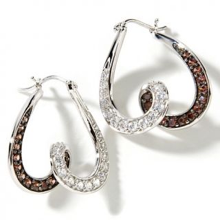 151 175 absolute 1 25ct absolute chocolate and white hoop earrings