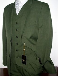New Arrival Falcone Ty Trim Olive Green Three Piece Mens Suit Suits