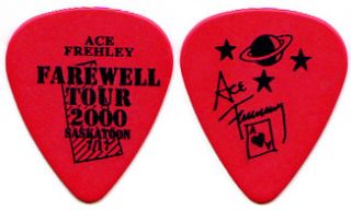 KISS Ace Frehley Farewell City Guitar Pick  Saskatoon 7/17 red tour