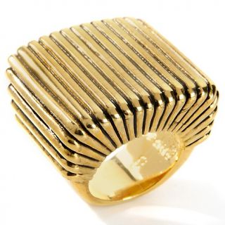 164 830 twiggy london antiqued goldtone ribbed ring note customer pick