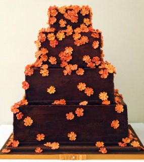 Fall Blossom Gumpaste Wedding Cake Sugar Flowers