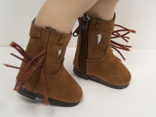 BROWN Faux Suede Cowboy Boots Doll Shoes For 10 Ann Estelle♥