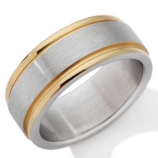 152 535 stainless steel 2 tone brushed finish 8mm wedding band ring