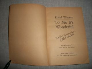 to me it s wonderful by ethel waters signed pb