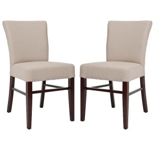Safavieh Set of 2 Teagon Side Chairs   Beige