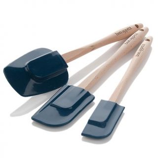 163 922 bon appetit 3 piece silicone spatula set with wooden handles