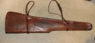 Eubanks Leather Saddle Rifle Scabbard for Win M70 1950s No Res
