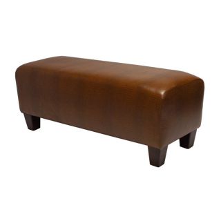 Faux Crocodile Leather Foyer Entry Accent Cocktail Table Bench New