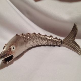 Emilia Castillo Silver Plated Articulated Fish Bottle Opener GREAT