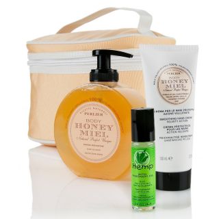 178 788 perlier perlier 3 piece hand care kit with cosmetic bag honey