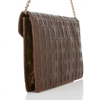 Timeless by Naeem Khan Large Embossed Leather Clutch