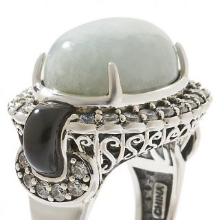 Jewelry Rings Gemstone Jade of Yesteryear Jade, Black Resin and