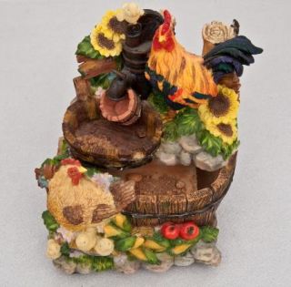 Chicken Rooster Farm Musical Table Water Fountain Emperor Waltz