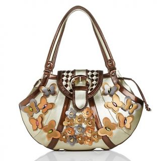 176 365 sharif sharif leather flower and butterfly woven satchel note