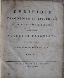 1778 Euripidis Tragoediae Euripides Tragedies Medea Orestes Latin
