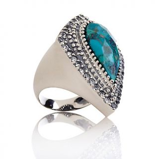 Sally C Treasures Turquoise and White Topaz Sterling Silver Texture