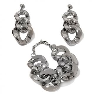 196 363 diane gilman diane gilman large link bracelet and earrings set