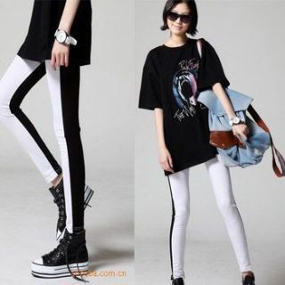 Fashion Punk Rock Black and White Tights Pants Leggings